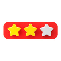 Review star. Star rating. 3D element.