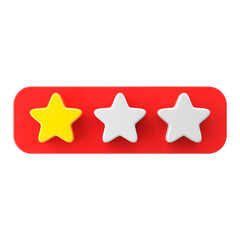 Obraz premium Review star. Star rating. 3D element.