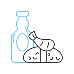 sea food sauce line icon, outline symbol, vector illustration, concept sign