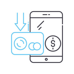 saving account line icon, outline symbol, vector illustration, concept sign