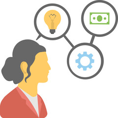 Successful Business woman Vector Icon