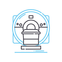 scan machine line icon, outline symbol, vector illustration, concept sign