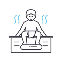 sauna line icon, outline symbol, vector illustration, concept sign