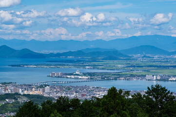 Fototapeta na wymiar 比叡山ドライブウエイからの琵琶湖眺望