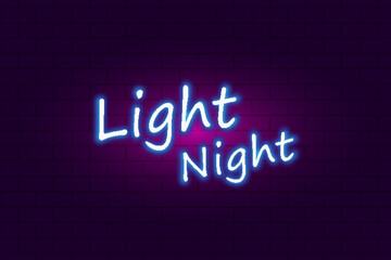 Light Night editable text effect 3d flat style Design