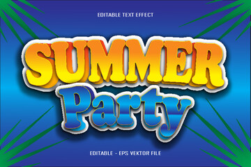summer parrty editable text effect 3d emboss style design
