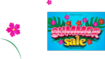 summer sale editable text effect 3d embosst style design