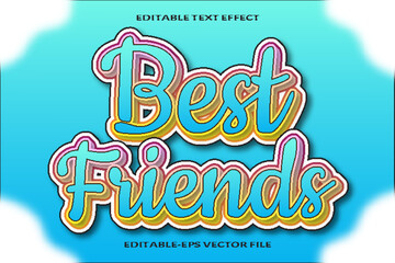 best friends editable text effect gradient style design