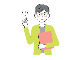 ファイルを持った若い男性　3c