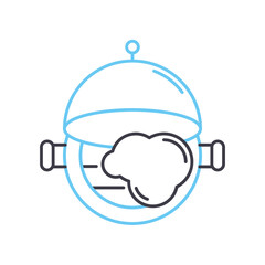 smoked oven line icon, outline symbol, vector illustration, concept sign