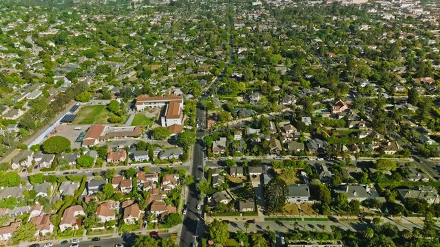 City Of Santa Barbara Cityscape Skyline Scenic Aerial View