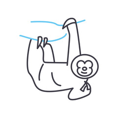 sloth line icon, outline symbol, vector illustration, concept sign