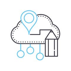 sitemap navigation line icon, outline symbol, vector illustration, concept sign
