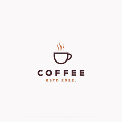 simple minimalist coffee cup logo vintage design