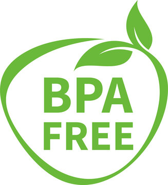 BPA free round symbol, green leaves, png illustration	