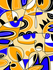 Abstract line drawing  vector illustration.