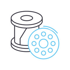 shuttle for sewing line icon, outline symbol, vector illustration, concept sign