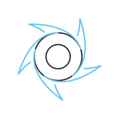 spiral galaxy line icon, outline symbol, vector illustration, concept sign