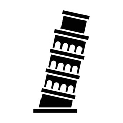 Pisa Tower black icon. Suitable for website, content design, poster, banner, or video editing needs