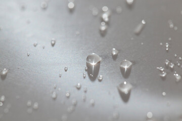 Water drops on a water-repellent material