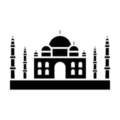 Taj Mahal black icon. Suitable for website, content design, poster, banner, or video editing needs