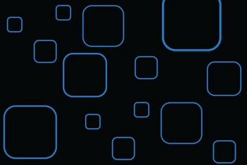 Abstract black background with blue square shaped elements #81