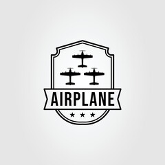 three airplane or airforce plane logo vector illustration design