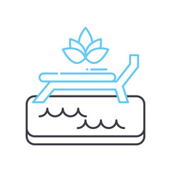 spa resort line icon, outline symbol, vector illustration, concept sign