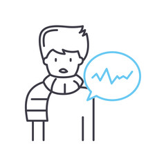 sore throat line icon, outline symbol, vector illustration, concept sign