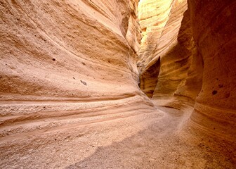 Narrow path through a canyon
