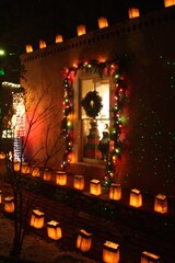 Fototapeta premium Christmas Lights in Santa Fe, New Mexico