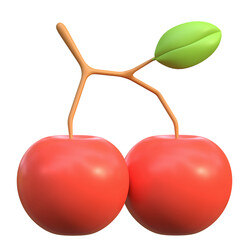 red cherry fruit thanksgiving day 3d icon illustration