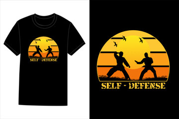 Self Defense T Shirt Design Retro Vintage