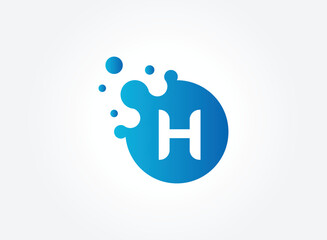 Dots Letter H Logo. H Letter Design Vector with Dots. EPS 10. vector illustrator.