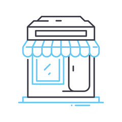 store line icon, outline symbol, vector illustration, concept sign