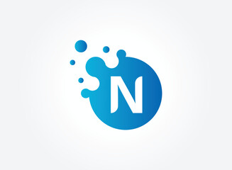 Dots Letter N Logo. N Letter Design Vector with Dots. EPS 10. vector illustrator.