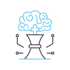 strategic thinking line icon, outline symbol, vector illustration, concept sign