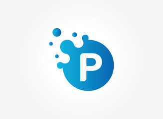 Dots Letter P Logo. P Letter Design Vector with Dots. EPS 10. vector illustrator.
