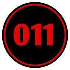 The serial number of participants in the form of a circle with a black background, red numbers to be placed on the chest or back