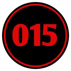 The serial number of participants in the form of a circle with a black background, red numbers to be placed on the chest or back