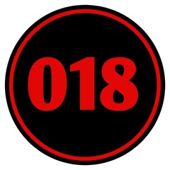 The serial number of participants in the form of a circle with a black background, red numbers to be placed on the chest or back