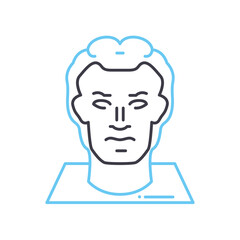 statue line icon, outline symbol, vector illustration, concept sign