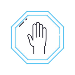 Obraz premium stop sign line icon, outline symbol, vector illustration, concept sign