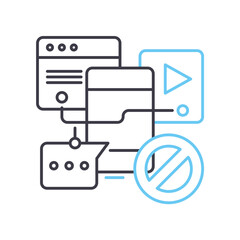 stop socialmedia line icon, outline symbol, vector illustration, concept sign