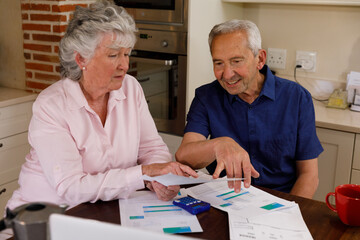 Senior caucasian couple spending time at home together