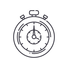 stopwatch line icon, outline symbol, vector illustration, concept sign