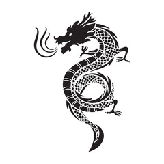 Traditional Chinese Dragon Tattoo Illustration