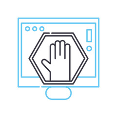 stop line icon, outline symbol, vector illustration, concept sign