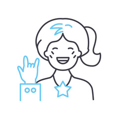 star line icon, outline symbol, vector illustration, concept sign