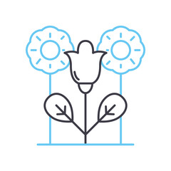 spring line icon, outline symbol, vector illustration, concept sign